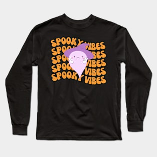 Groovy Ghost Spooky Vibes Long Sleeve T-Shirt